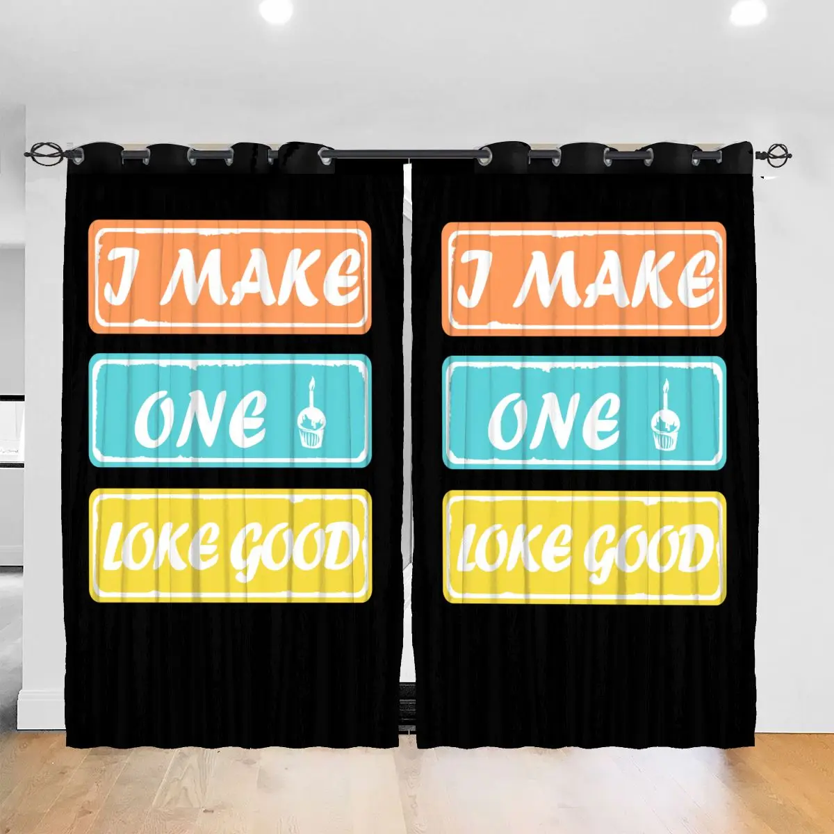 

Living Room Sun Block Curtain I Make One Look Good First Birthday Light Shading Bedroom Blackout Window Curtains 52x72In