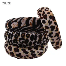 1PC Vintage Women Leopard Vevet 40mm Thick Sponge Headbands Wide Soft Hairband For Girls Hair Accessories Boutique