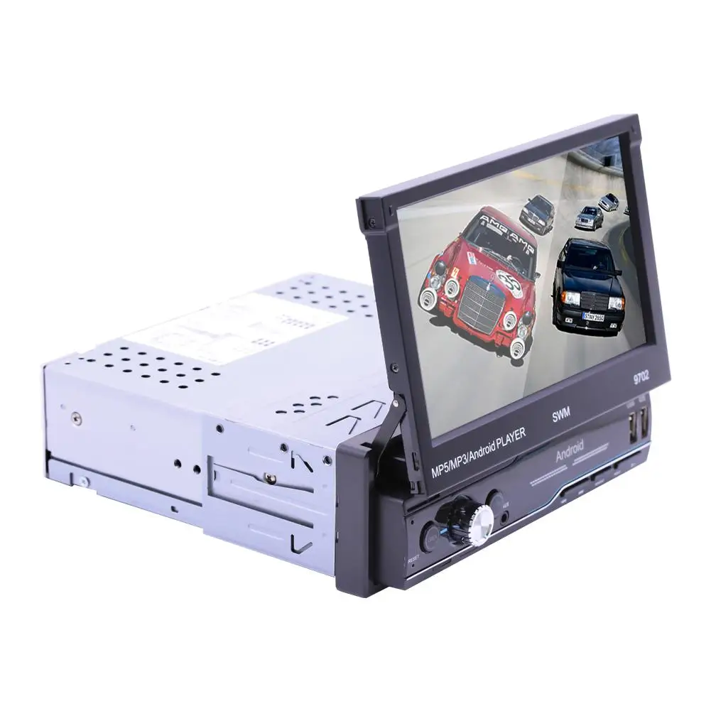 7-дюймовый автомобильный Радио 1080P HD Android 8,1 gps навигацией, Wi-Fi, зарядка через usb 1 Din HD Складная емкостный Сенсорный экран автомобиля MP5 плеер