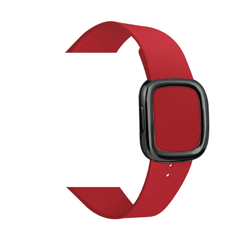shallow red 2 Для apple watch группа 5 4 44/40 мм современный стиль браслет на запястье, аксессуары для наручных часов iWatch серии 3/2/1/42 38 мм для кожаный ремешок - Цвет ремешка: shallow red 2