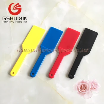 

Free ship 3 sets=12pcs Ink Spatulas Screen Printing Plastic Knife Blade Ink Apply Shovel Tool four colour ink knives
