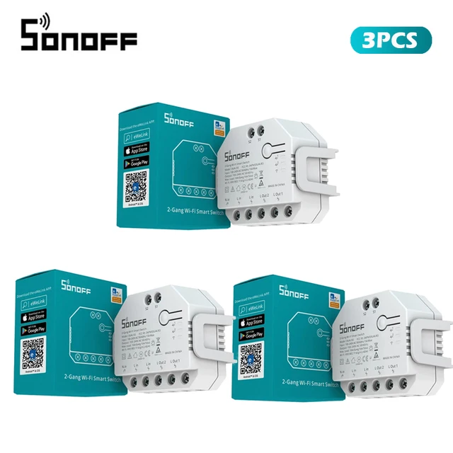 ITEAD SONOFF DUAL R3 2 Gang WiFi Dual Relay Module DIY MINI Smart Switch Power Metering Control Via eWeLink Alexa Google Home 