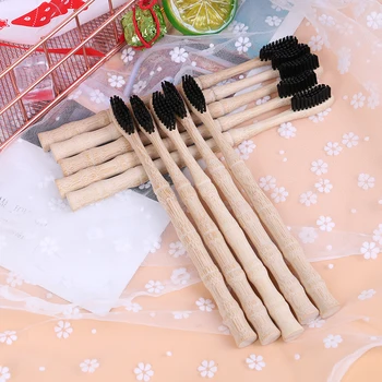 

1/10Pcs Bamboo Toothbrush Eco Soft Bristle Tip Charcoal Oral Care Toothbrush Wooden Tooth Brush