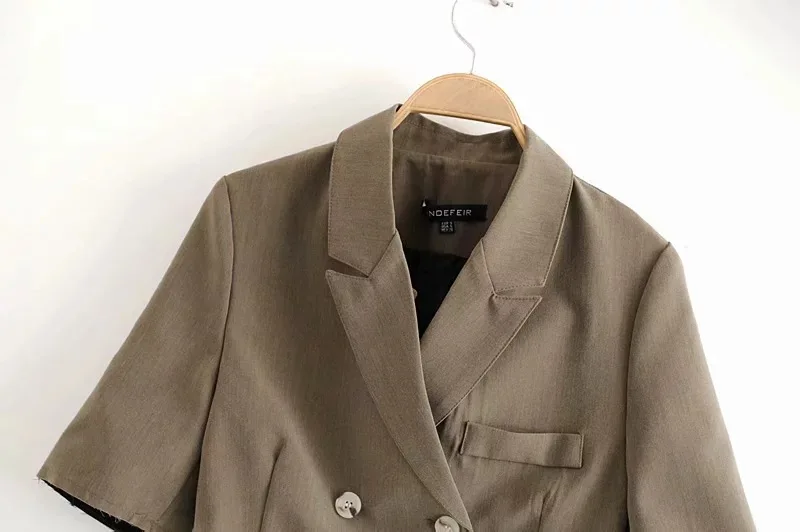

Western Style 2019 Early Autumn New Style WOMEN'S Dress Versatile Short High-waisted Navel Gray Small Suit Coat 13