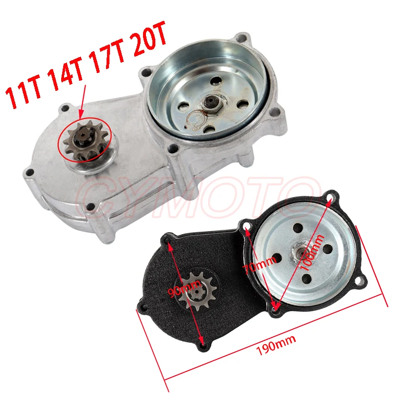 11 14 17 20 Tooth T8F 43CC 47CC 49CC Dual Chain Clutch Gear Box Black silver Mini Moto Pit Dirt Bike Quad ATV Buggy Go kart |