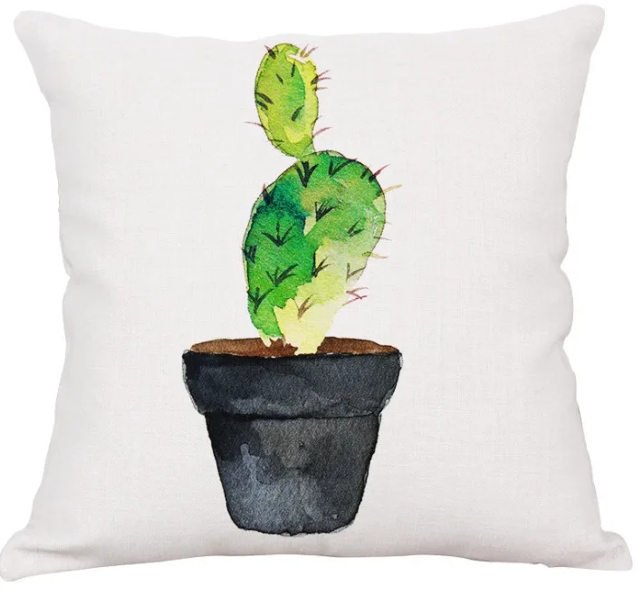 Potted Cactus Cactus Aloe Vera Pillow Cases Home Decoration Cute Kid Throw Massager Decorative Vintage Pillows Cover Decor Gift