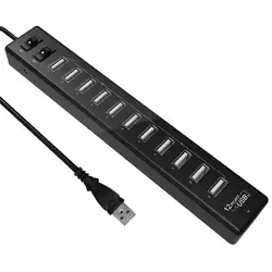 Сопротивление 12 USB2.0 концентратор, 12-портовый высокоскоростной usb-порт концентратор для Mac, ПК, USB флэш-накопители, порт зарядки и других