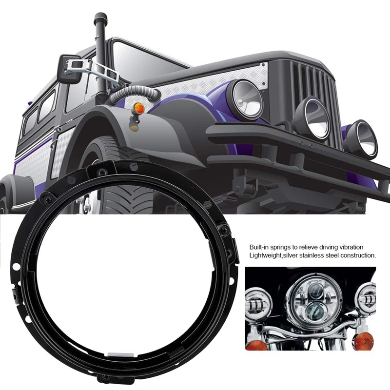 2 шт. кронштейн фары для Jeep Wrangler, 7 дюймов авто Крепление Фары кронштейн круглый из алюминиевого сплава кольцо кронштейн(черный
