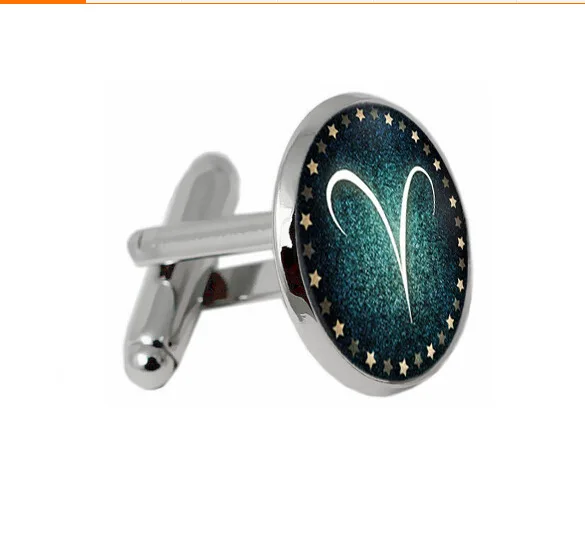 

2017 AliExpress EBay New Style Trend Hot Selling Zodiac Signs Time Stone Cufflinks Aries Ck217