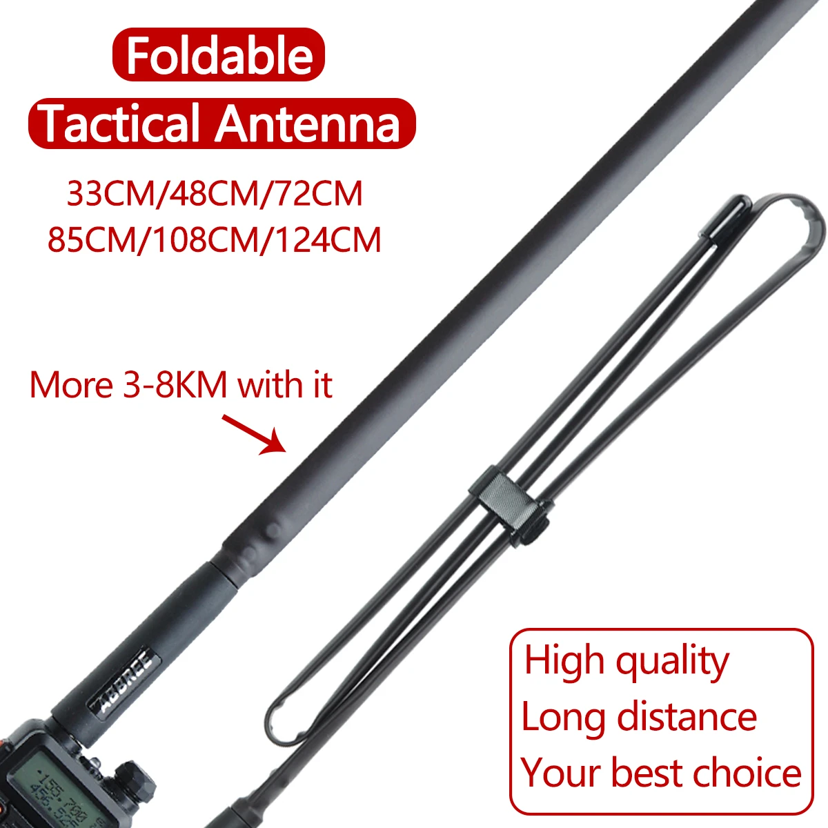 SMA-Female VHF UHF Antena de Banda Dual 144 430Mhz Walkie Talkie Plegable Antena t/áctica para Baofeng UV-5R UV-82 BF-888S UV-9R Radio de Dos v/ías