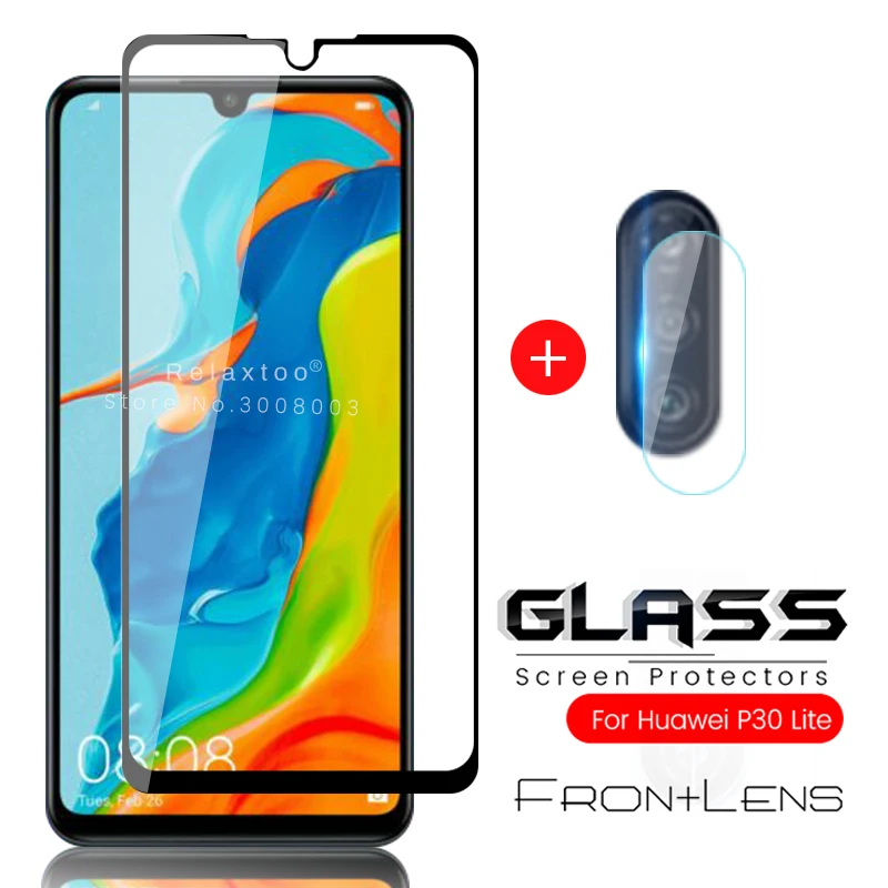 

2-in-1 hauwei p 30 light glass protective camera for huawei p30 lite 30lite 2020 mar-l21bx 6.15'' armor protection guard films