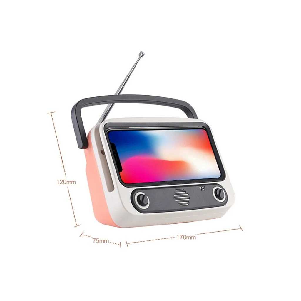 50# Ретро ТВ Дизайн Мини Bluetooth динамик мобильный телефон подставка держатель usb зарядка звуковая система стерео музыка объемный динамик
