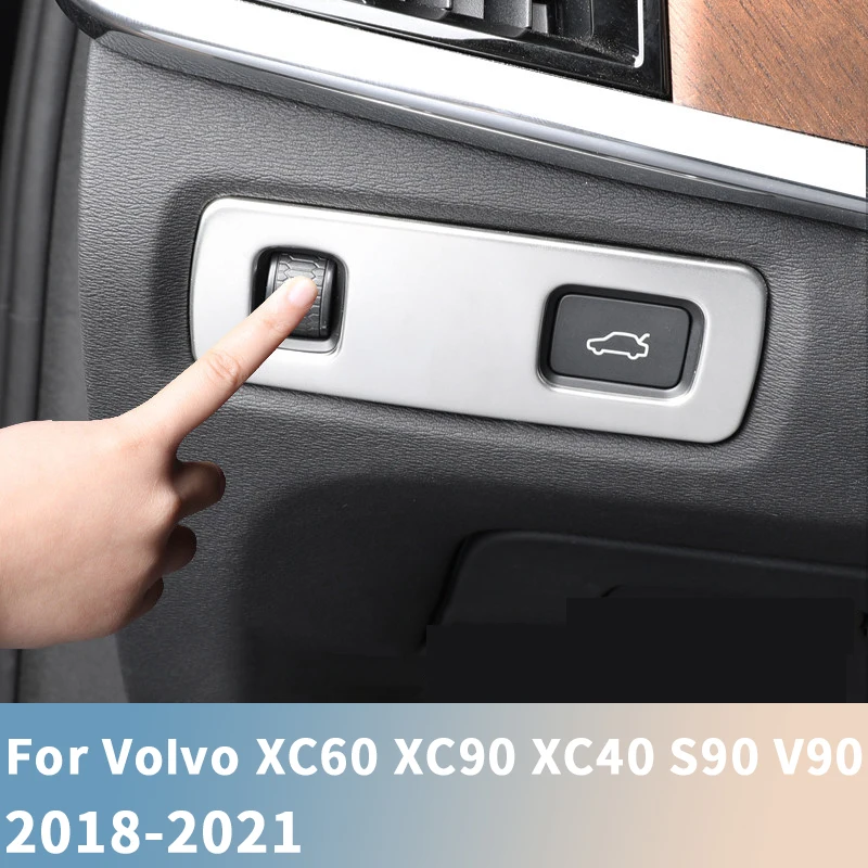 

Для Volvo XC60 XC90 XC40 S90 V90 2018 2019-2021 переключатель автомобильной фары из нержавеющей стали с блестками Регулируемая накладка на фару наклейка
