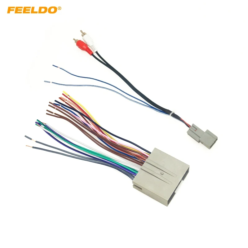 

FEELDO Car Radio Audio 19Pin+6Pin RCA Wiring Harness Adapter For Ford 2003 Up Install Aftermarket Stereo Wire Plug Cable
