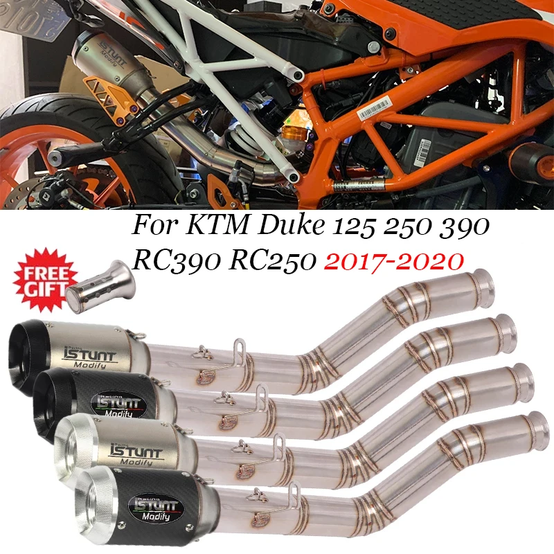 Motorcycle Exhaust System Escape Modified High Position Middle Link Pipe Muffler For KTM Duke