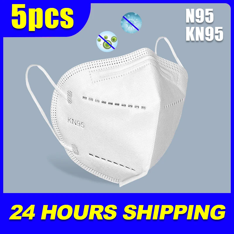 

5pcs Mask N95 Face Mask KN95 Mouth Mask FFP2 PM2.5 Dust Masks Resusable Mouth Masks FFP2 Anti Dust N95 KN95 Face Masks