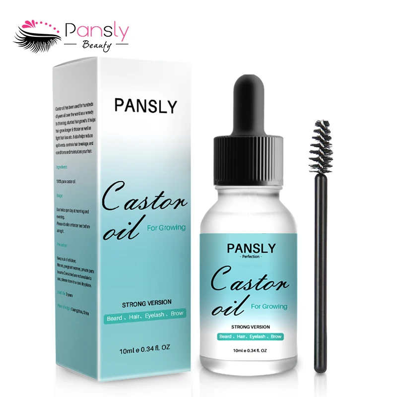Pure Castor Seed Oil Hair Eyebrow Eyelash Growth Oil With Combs Mild Maintenance Nourish Liquid Eye Lashes Essential Oil Tslm1