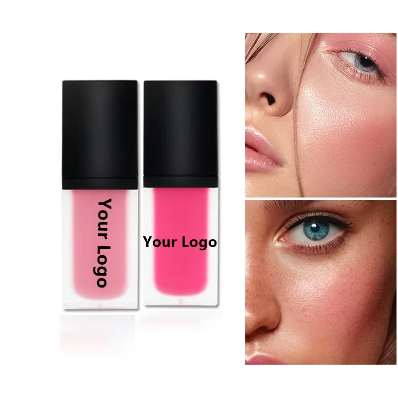 

Жидкие румяна для лица с логотипом на заказ, контурный макияж, стойкие матовые натуральные Румяна для щек, косметика частного бренда, оптовая продажа