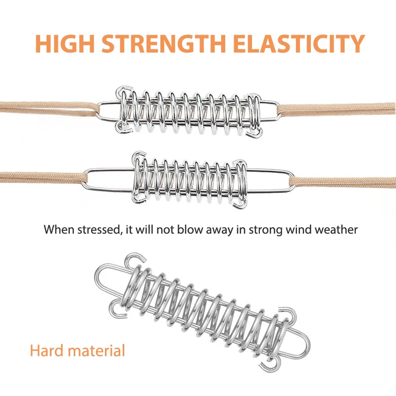 

1pc Stainless Steel Camping Awning Tent Rope Tensioner Fixed Buckle Wind Rope Tightener Tightening Spring Hook Buckle 12 * 3.5cm