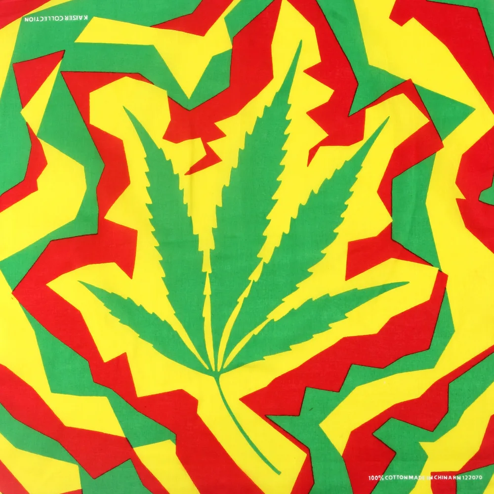 FOXMOTHER Hip Hop Punk Cotton Reggae Jamaica Green Weed Leaf Bandana Headwear For Mens - Цвет: Q