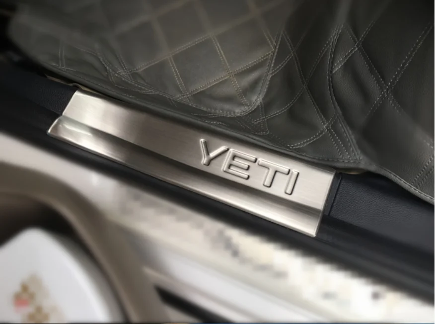 Прокладка порога из нержавеющей стали для Skoda YETI- внутренняя отделка автомобиля Добро пожаловать накладка на педаль Накладка порога