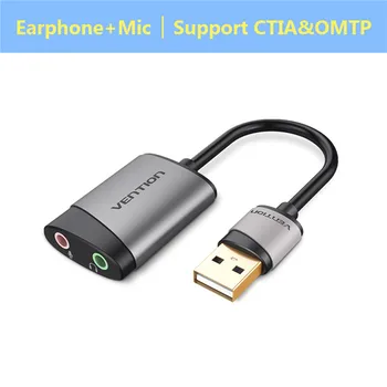 

USB Sound Card External Stereo Sound Adapter Splitter with 3.5mm Headphone and Microphone Jack for Windows, Mac, PC, Laptops