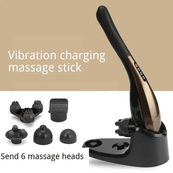 

6 Massage Head Wireless Electric Vibration Massage Hammer Shoulder Waist Body Massager Pain Relief Charge Health Care Instrument