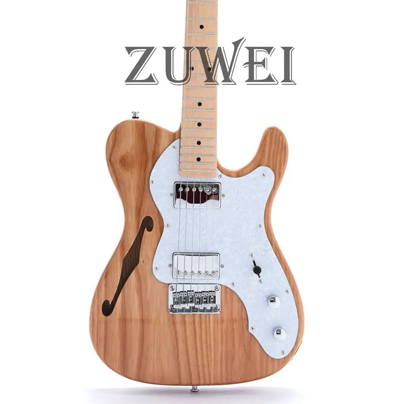Semi Hollow Body TL Classic Electric Guitar ASH Nature Color Hardtail Bridge | Спорт и развлечения