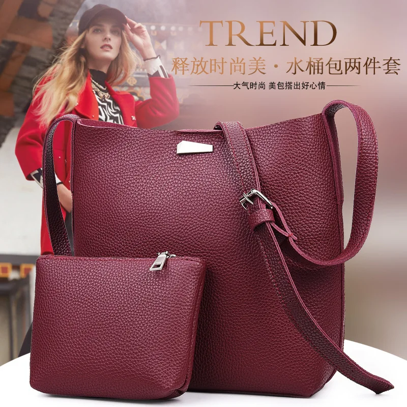 

2019 Spring And Autumn New Style Europe And America WOMEN'S Bag Simple Picture Bucket Dish Bag Bag Hand Shoulder Shopping Bag