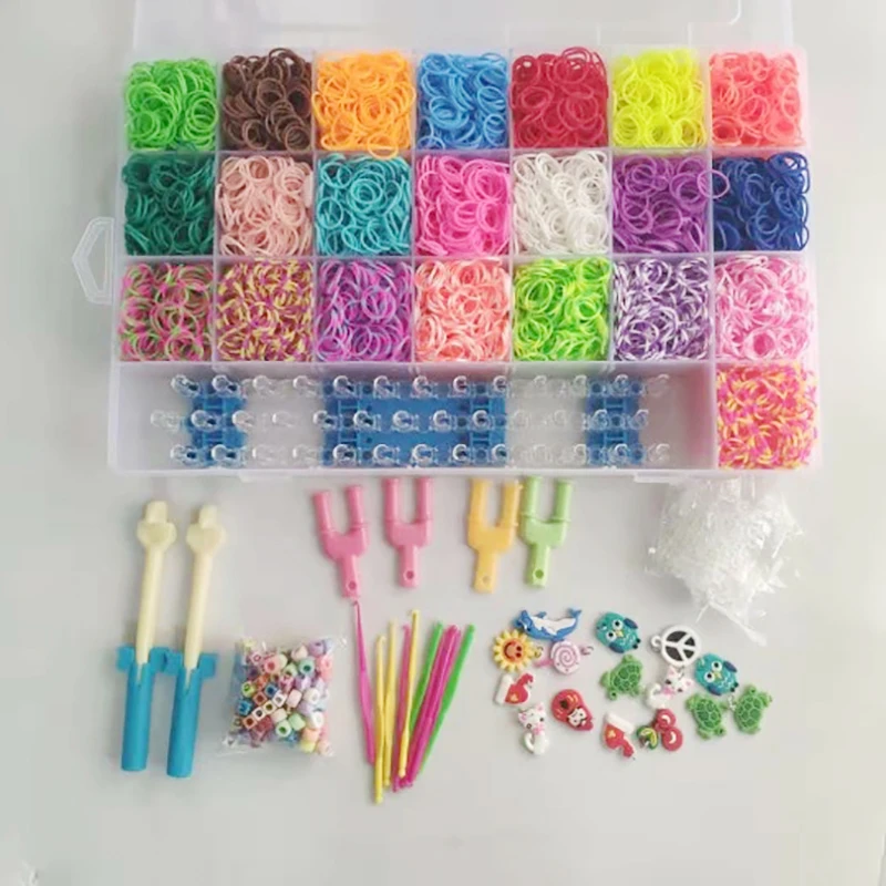 Эластичный цветной каучук тканевые браслеты браслет детский домашний браслет DIY для тканевые браслеты для женщин коробка для хранения