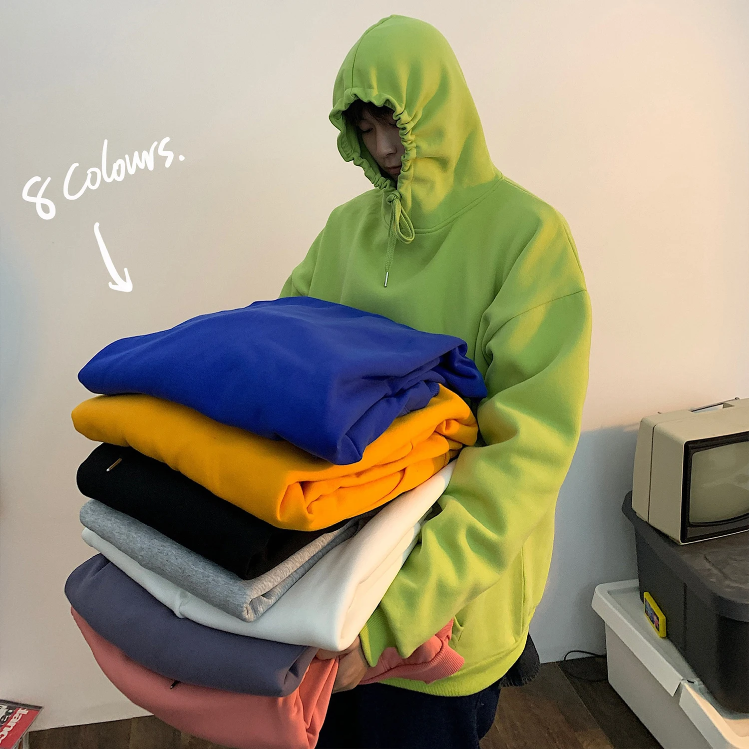 2020 Men's Solid Color Clothes Pullover Hat Loose Coat 8 Color Loose Hooded Hoodies Cotton Casual Sweatshirts Big Size M-5XL 2020 Men's Solid Color Clothes Pullover Hat Loose Coat 8 Color Loose Hooded Hoodies Cotton Casual Sweatshirts Big Size M-5XL