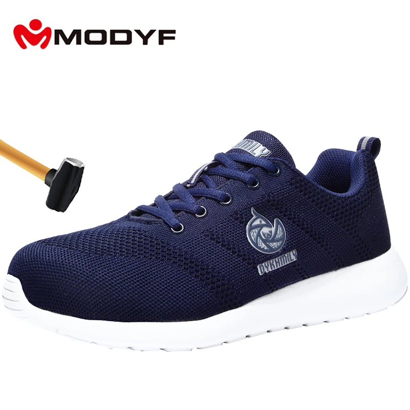 

MODYF Men's Safety Work Shoes Steel Toe Breathable Lightweight Anti-smashing Anti-puncture Construction Protective Footwear
