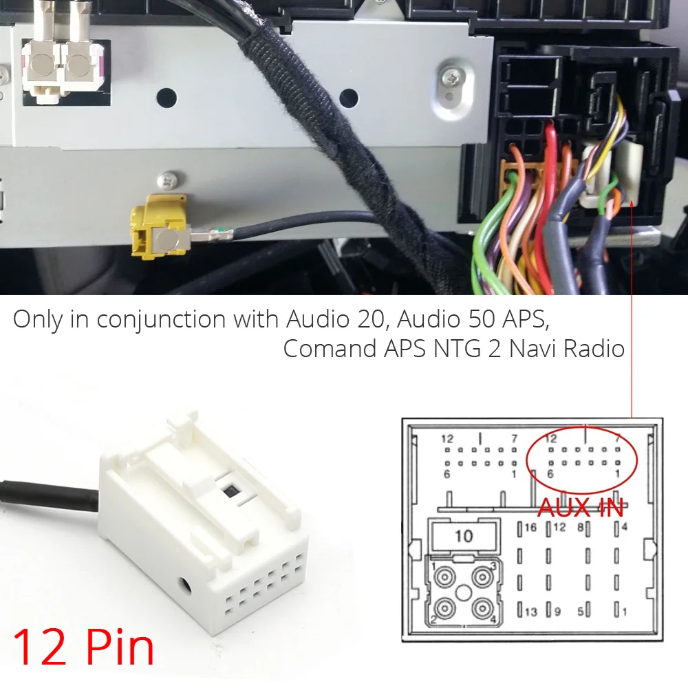 Bluetooth5 0 Car Kit Phone Call Handsfree 12pin Aux Adapter For Mercedes Audio 20 50 Comand Aps Radio Wireless Receiver Input Bluetooth Car Kit Aliexpress