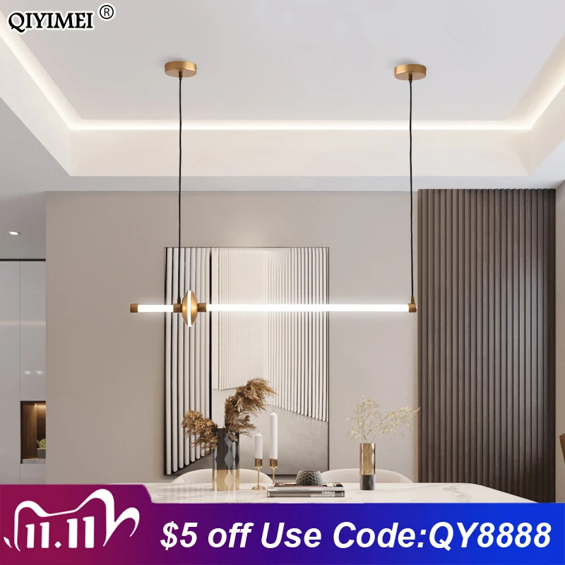 New Gold Black Modern LED Pendant Lights 360 Degree Shine For Dining Living Room Bedroom Kitchen Home Lamps Lighting Luminaire afbeelding