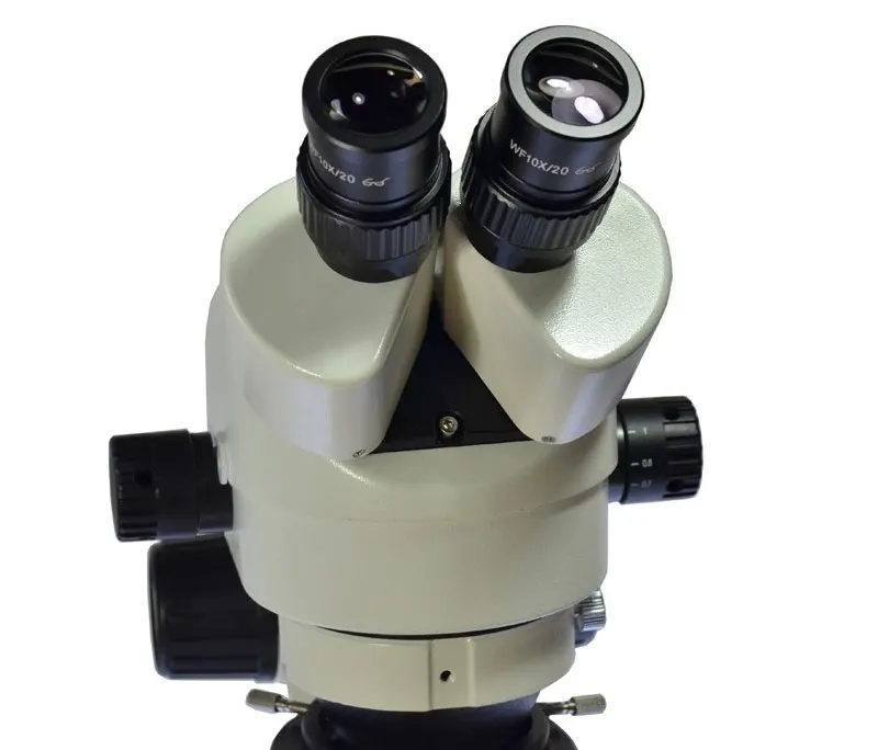 7X-45X Simul-focal Тринокулярный зум стерео микроскоп головка может видеть 3 окуляра одновременно