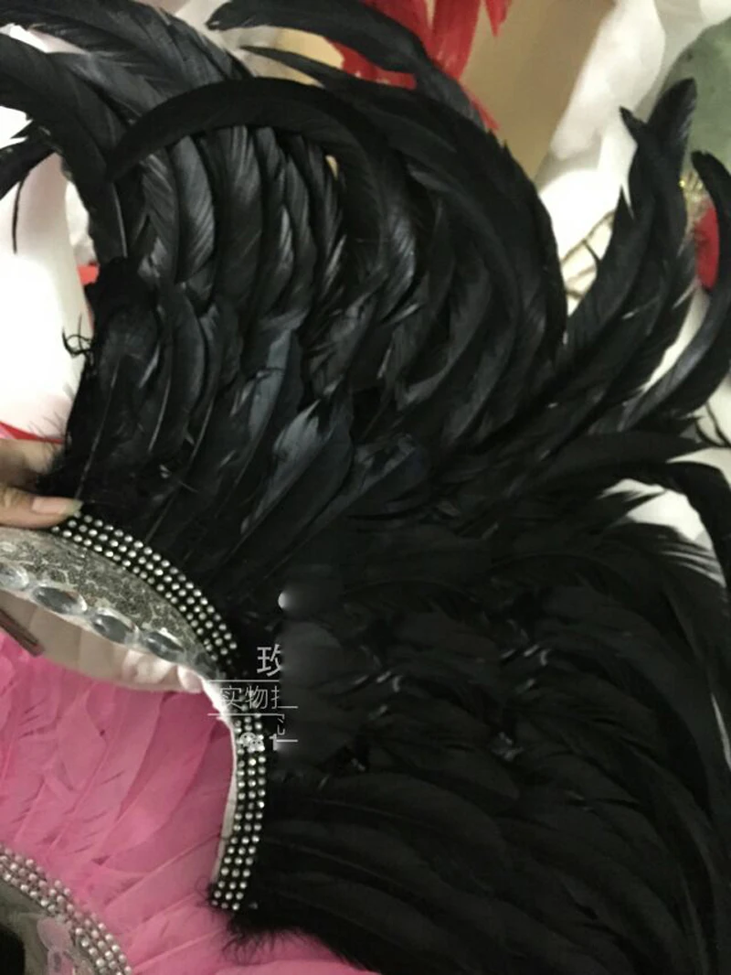 Female singer headdress stage show headwear Indian hat feather headdress hair accessory