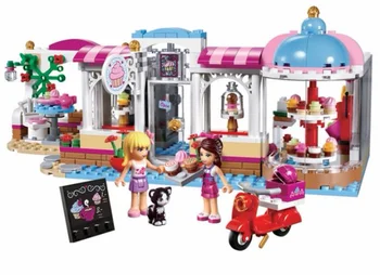 

439Pcs 10496 Friends Heartlake Cupcake Cafe Building Blocks Set Model Bricks Girl Toy 41119 Compatiable with Friends