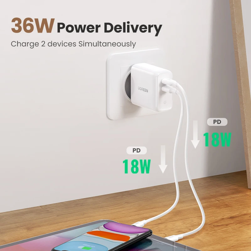 - Ugreen PD36W USB PD Charger Quick Charge 40 30 For IPhone 11 Pro XS Macbook IPad QC 30 USB Type C Charger For Huawei Charger
