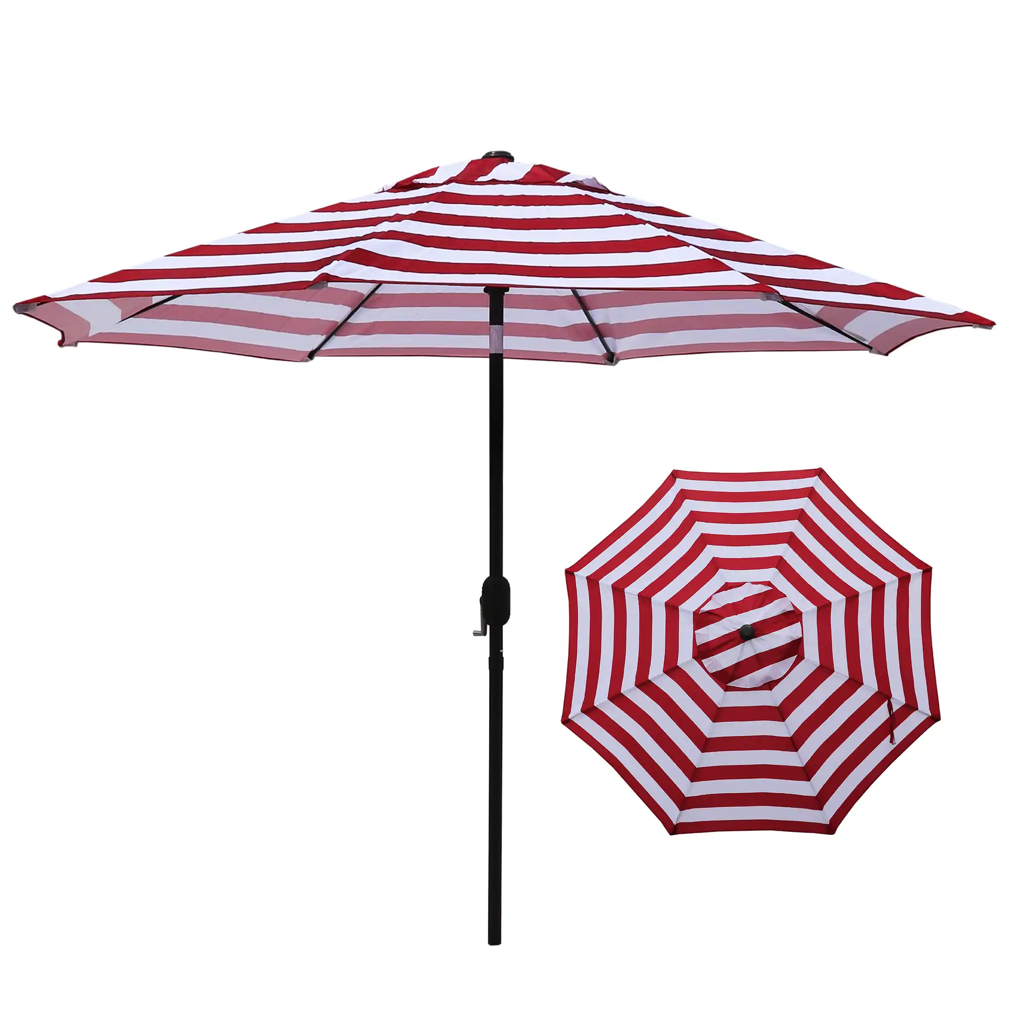 Abble Stripe Crank And Tilt 9 Market Umbrella Patio Umbrellas Bases Aliexpress