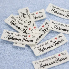 Personalized Labels, Customized Iron On, organic cotton sewing tags, Handmade, Clothing Labels, Custom Printed on Cotton(2207)