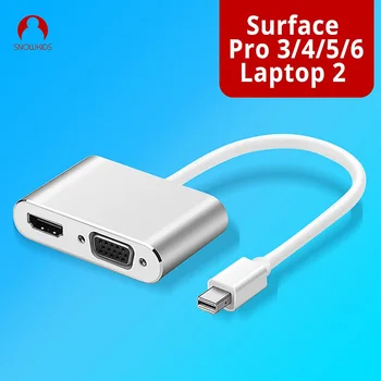 

Snowkids Mini DP Display to HDMI VGA Converter for MacBook Air 13 Surface Pro 3456 Mini DisplayPort for Surface Laptop 2