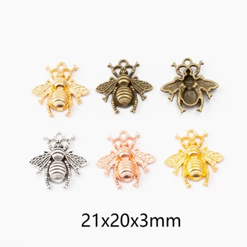 

20pcs Bee Charms Pendant Honeybee Pendant Bracelets Necklaces Anklet DIY Accessories for Wholesale Craft Jewelry Making Wholsale