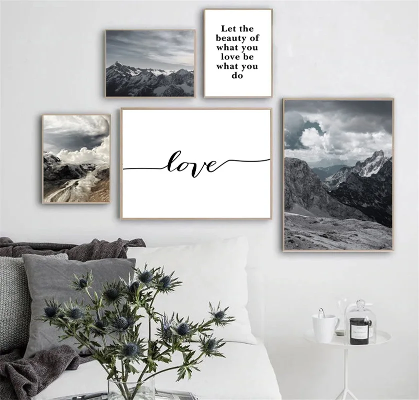

Natural Mountain Landscape Love Quotes Nordic Posters And Prints Wall Art Print Canvas Painting Wall Pictures For Living Room