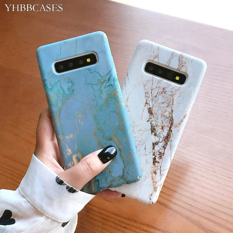 Чехлы YHBBCASES Note 10 с золотым тиснением мраморные чехлы для телефонов Samsung Galaxy S10 S8 S9