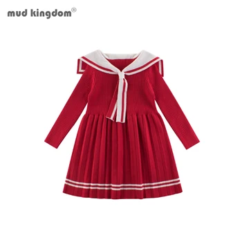 

Mudkingdom Baby Girl Autumn Winter Knit Sweater Dress New Korean Children's Warm Sweater Dress Girl Casual Clothes