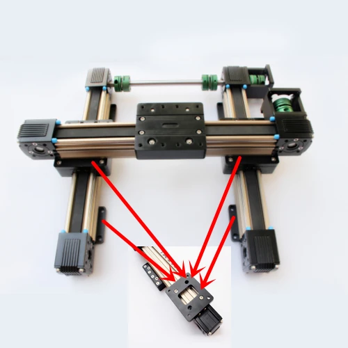 CNC ленточная линейная направляющая 400/500 мм ход CNC Ленточный привод линейная направляющая рельсовый привод с NEMA23 моторная база