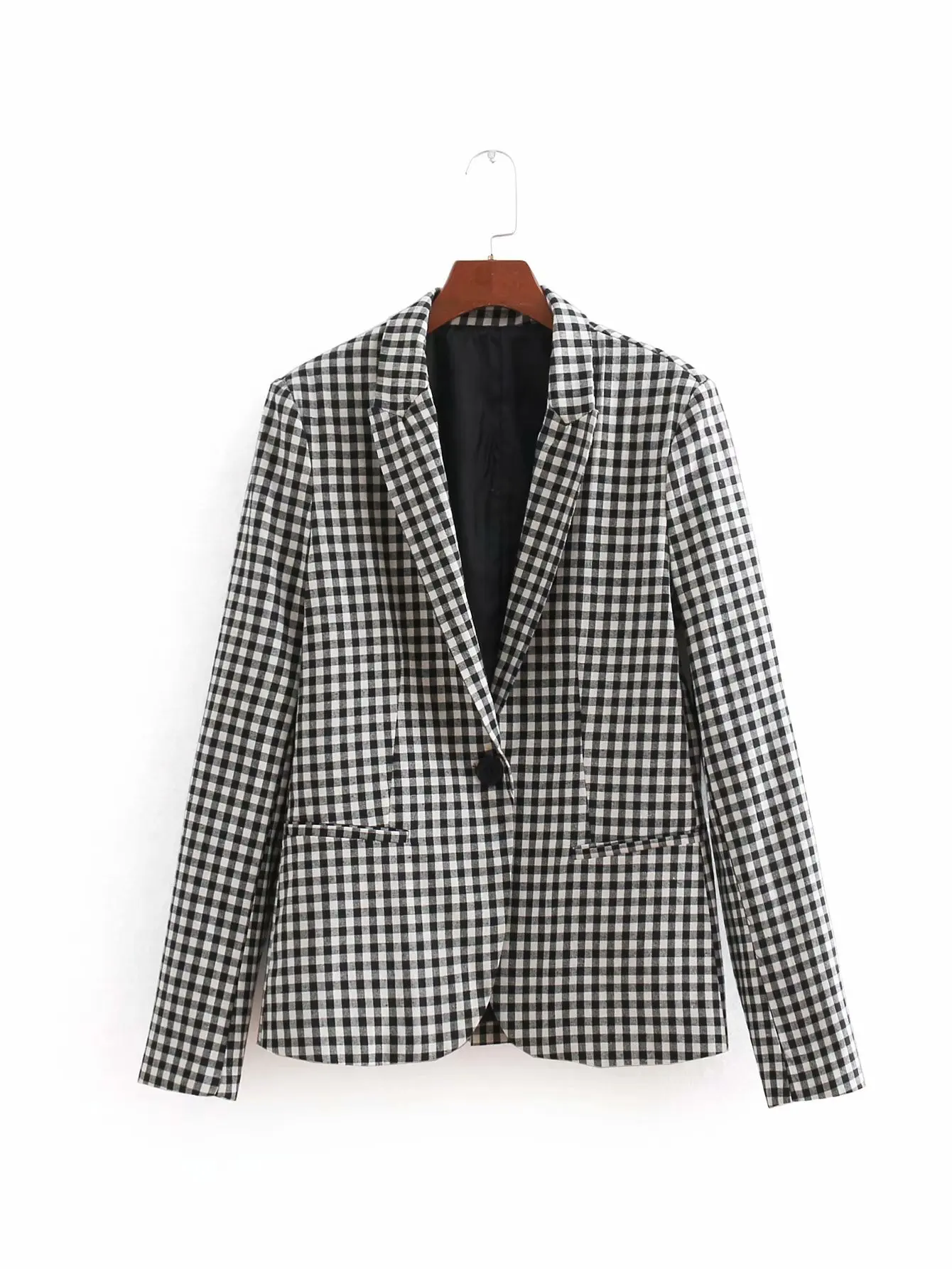 

Autumn New Style Europe And America WOMEN'S Dress-Style Pattern Joint One-Button Loose-Fit Suit Jacket W2077