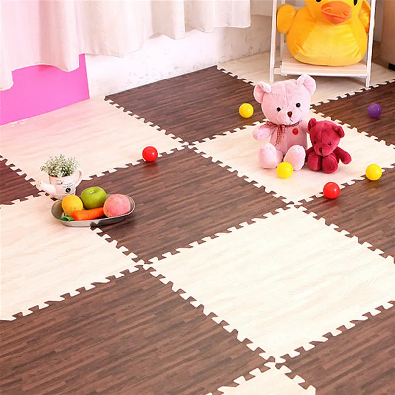 60*60 см tapete infantil детский игровой коврик из пеноматериала, имитация дерева, Напольный пазл, детский ползающий коврик, мягкий водонепроницаемый ударный детский игровой