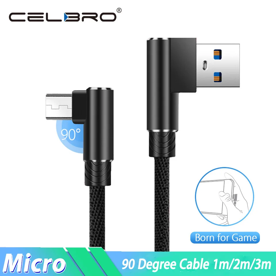 Кабель Micro USB под прямым углом 90 градусов зарядный кабель для телефона Xiaomi Redmi 9AT 9i