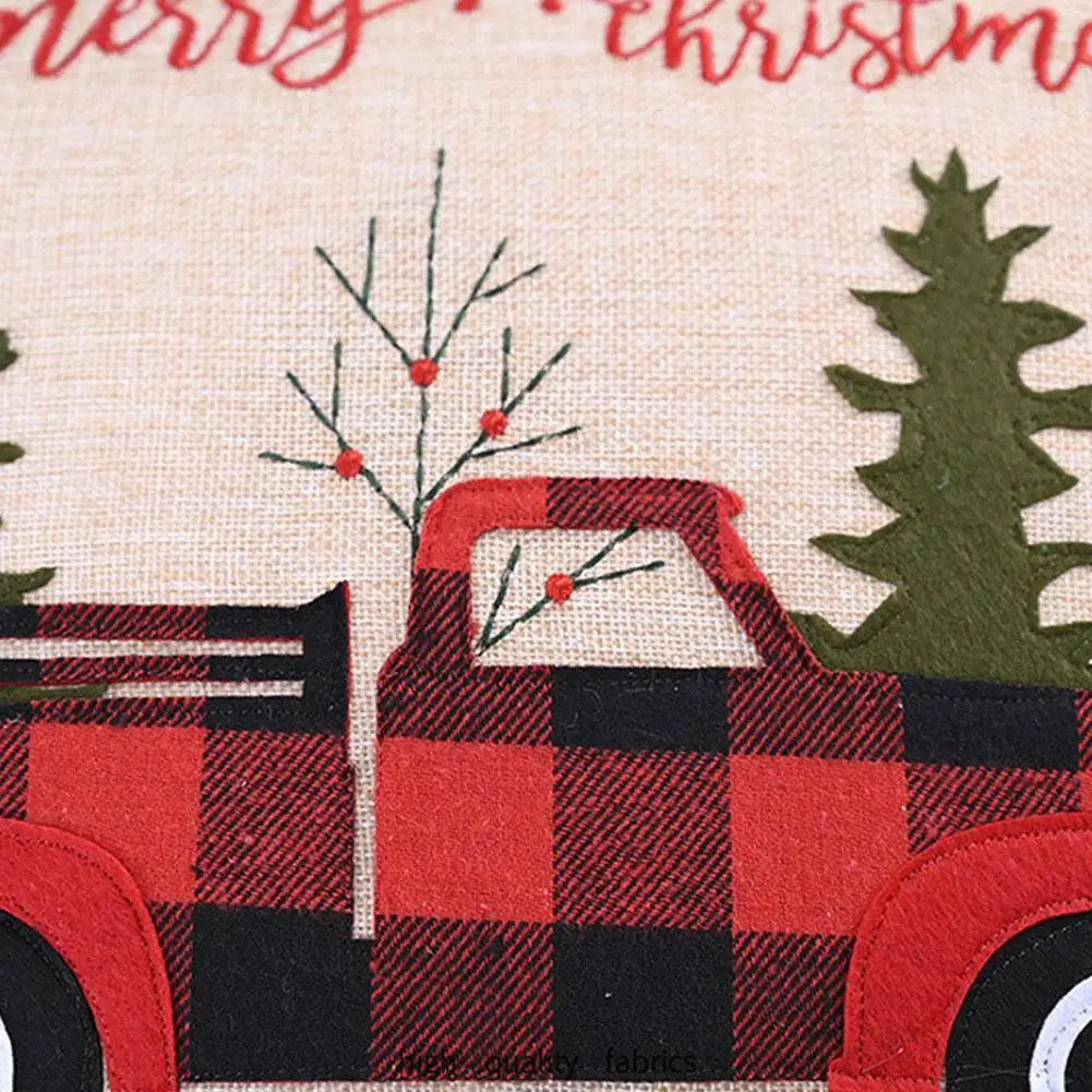 

Christmas Decoration Supplies Red And Black Pillowcase Lattice Pillowcase Christmas Square Car Tree Pillowcase Pillowcase E7L6